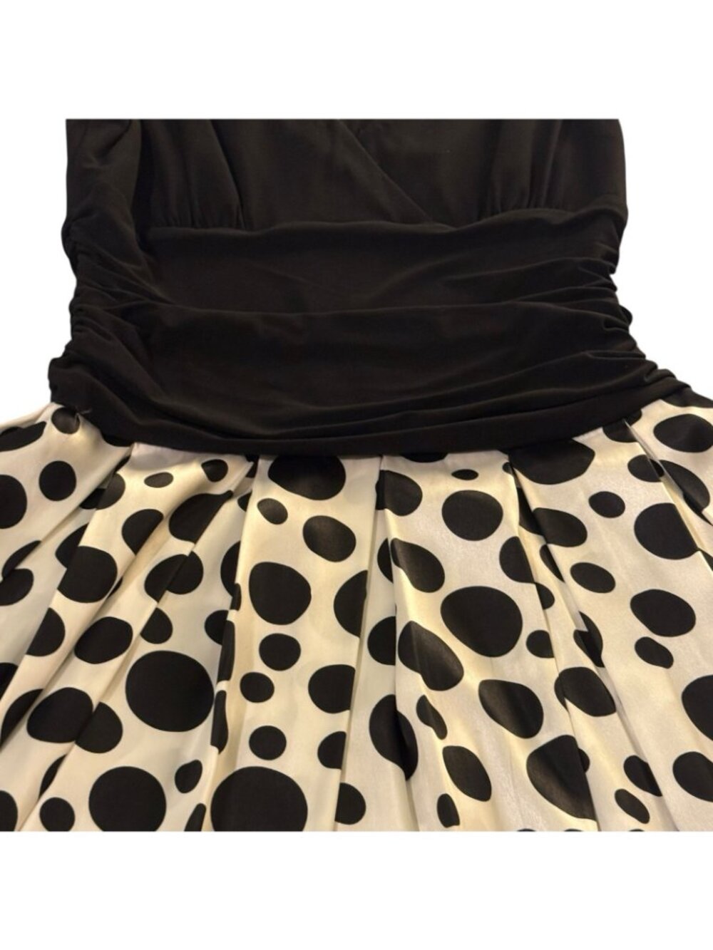 Polka Dot Dress Women's 12 Black & White Sleeveless Jessica Howard Evenings - Picture 10 of 16